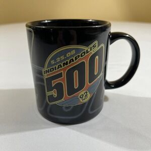 2008 Indianapolis 500 Coffee Mug Black Ceramic Indy 500 92nd Running 5.25.08